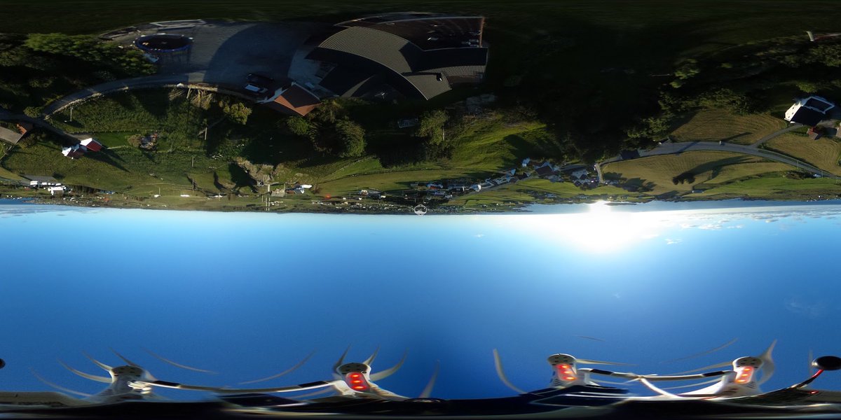 First shot with Ricoh Theta S hanging from a drone. Picture… plus.google.com/+SveinWisnaes/…