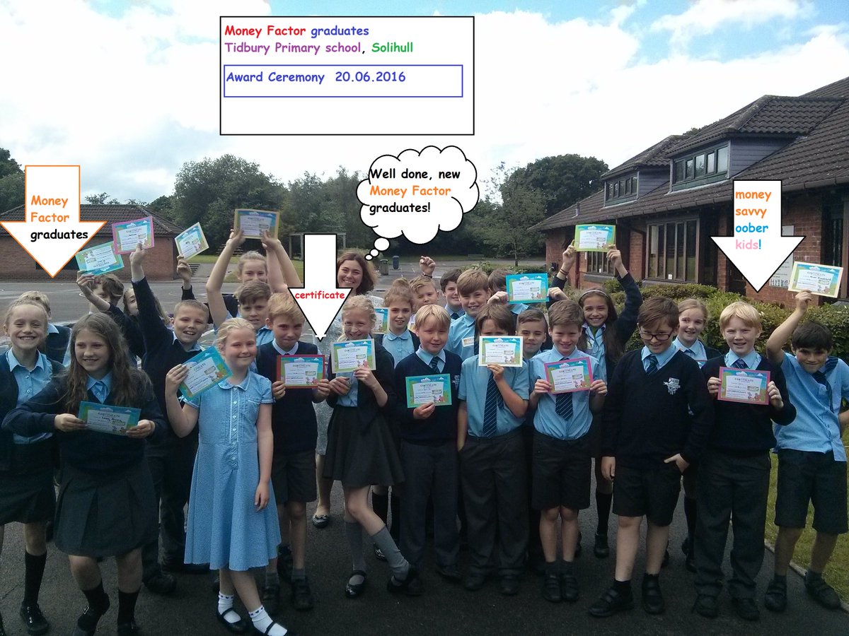 OoberKidsRepub's tweet photo. #Congratulations to Year 5&amp;6 #Money Factor Graduates, Tidbury Primary School in Solihull. Behold money-savvy kids https://t.co/wkKUxJwVBy