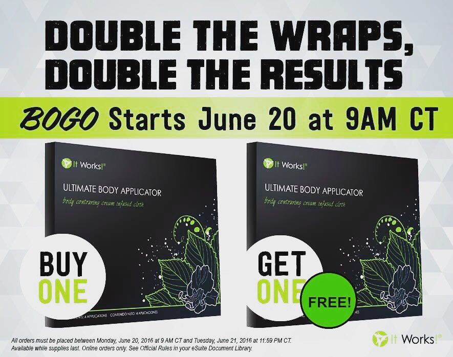 Bettse23's tweet photo. Today's the last day to get your order in! Message "BOGO me" for details! #itWorks #wrapme #BOGO https://t.co/w8cxNrFKCS