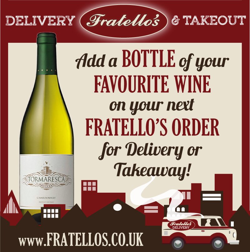 FratellosGL7's tweet photo. Complete your "#Fratellos #Delivery Experience" by adding a bottle of your favourite #wine next time you order! https://t.co/Xm0nwAwm6x