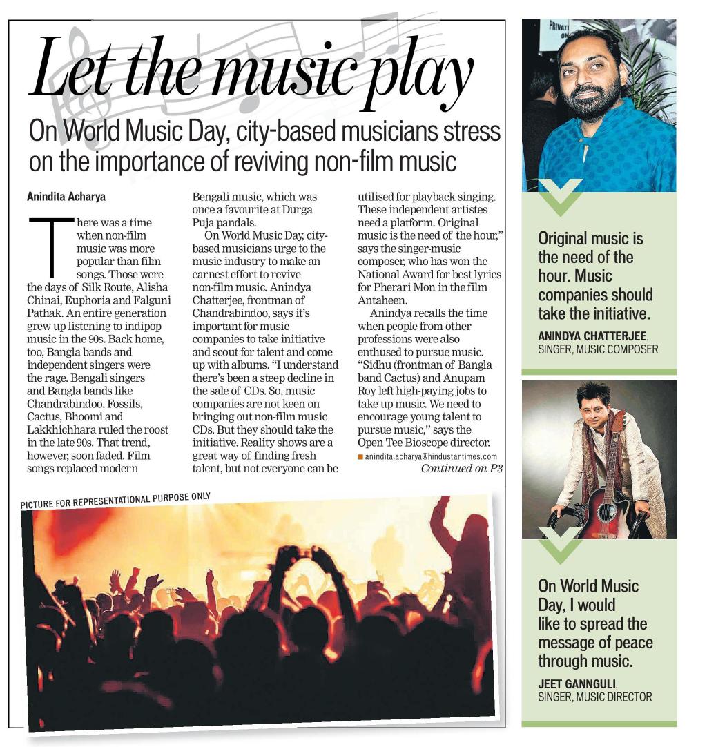 Itsanindita's tweet image. Let d music play #gooriginal #worldmusicday @htTweets @htkolkata @onindochatt @savvygupta @jeetmusic