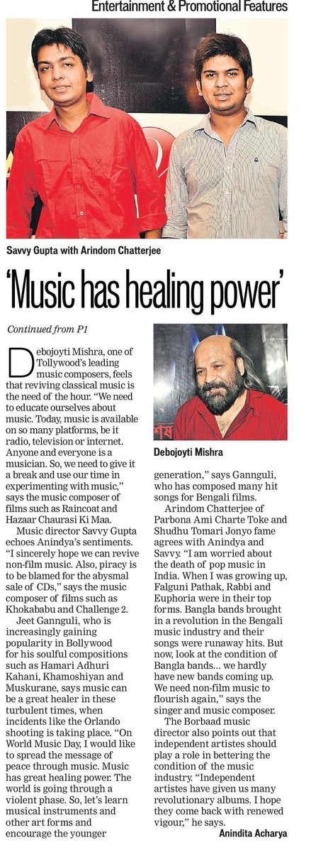 Itsanindita's tweet image. Let d music play #gooriginal #worldmusicday @htTweets @htkolkata @onindochatt @savvygupta @jeetmusic