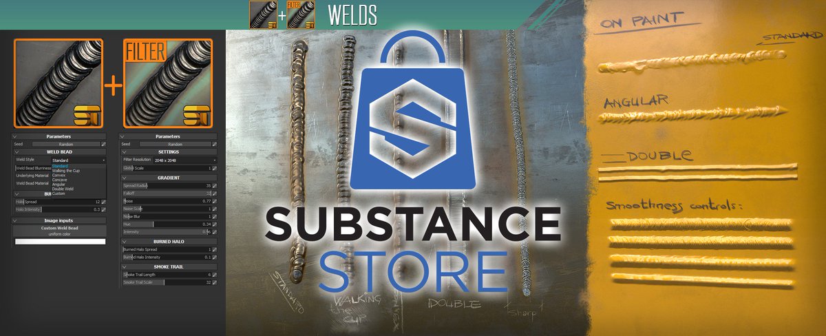 SubstanceTools's tweet image. WELDS tool+filter for #SubstancePainter also available on #substancestore! goo.gl/GYJ3ac #ThisIsSubstance