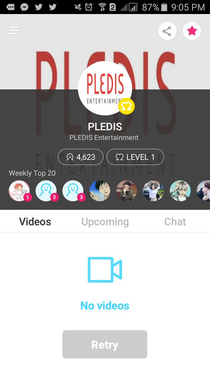caratsph's tweet photo. Pledis has a v app account omg https://t.co/VvSWEF4Tug
