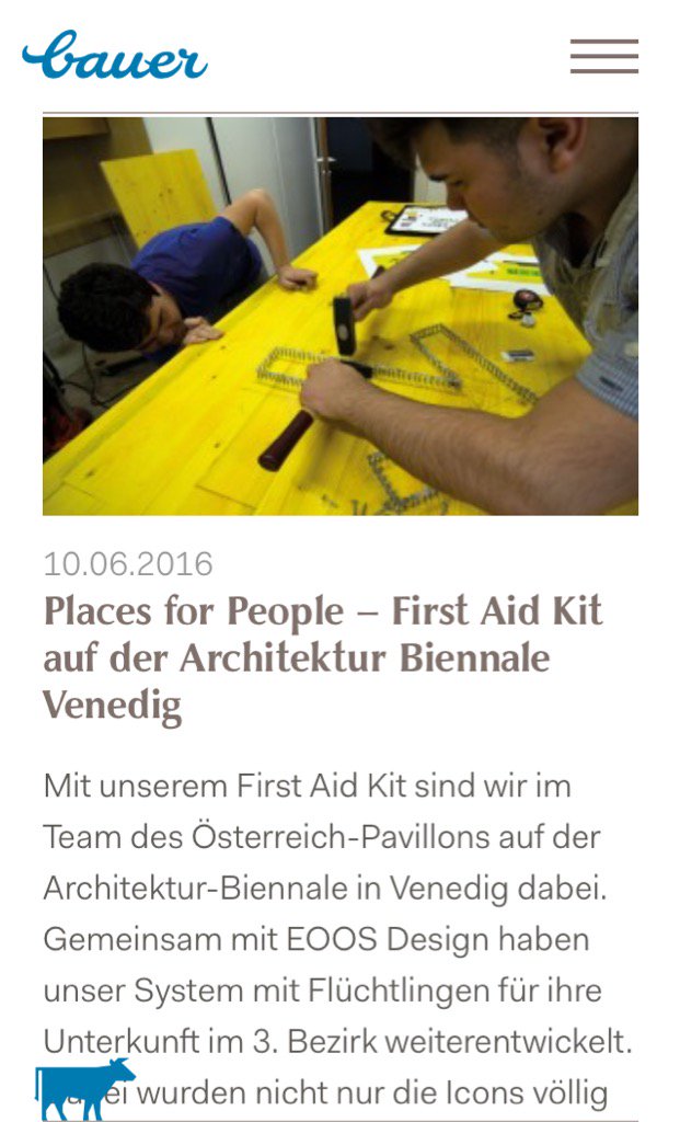 digichampAT's tweet photo. Ein tolles Projekt fuer Fluechtlinge gestartet in Wien in der Alpenmilchzentrale #FirstAidKit von bauer #welcomeOIDA https://t.co/zlLyFT7eou