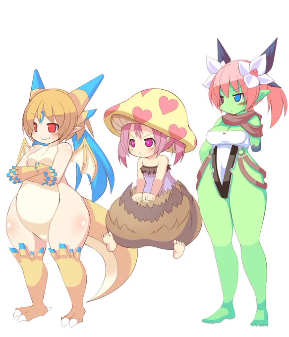 立ち絵のつもりで描いたもの 竜人っ娘追加既存キャラは表情変えてく 