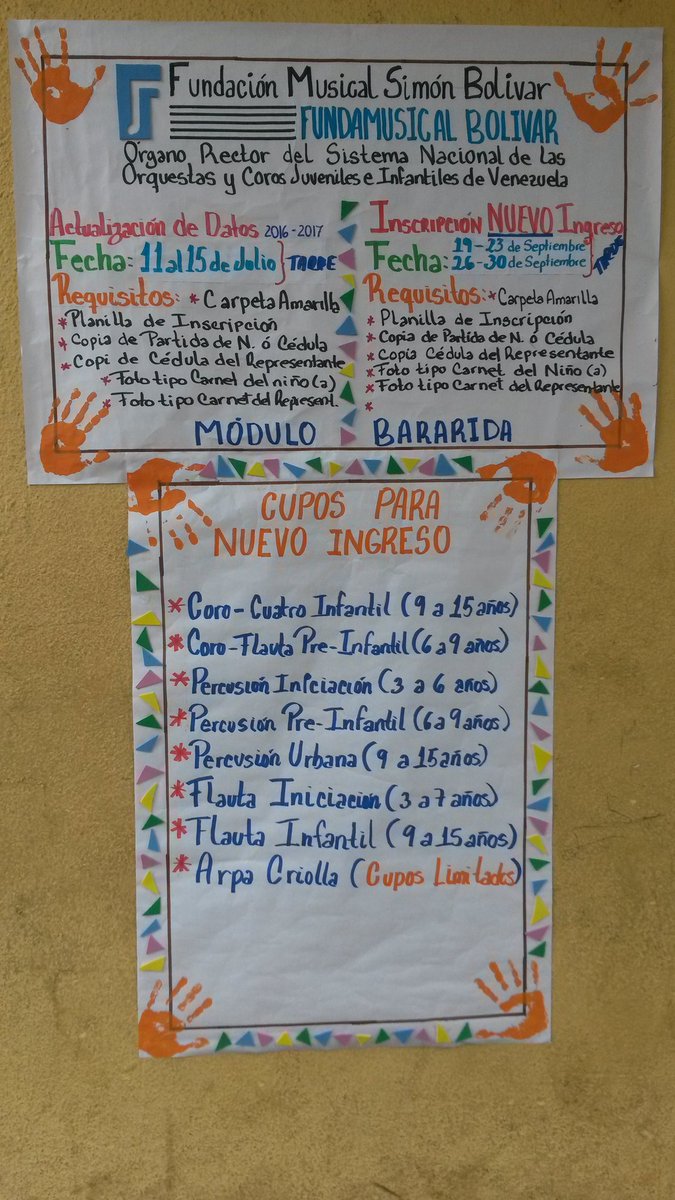 Yajoez's tweet photo. Inscripciones Abiertas @ModJIBararidaI @ElSistemaLara @PSBIribarren @Yulyannrabert @yurbipf #YoSoyElSistema https://t.co/xELy1wcLGT