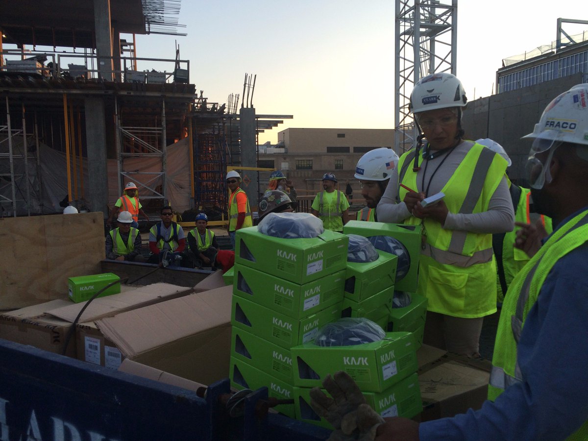 ClarkBuilds's tweet photo. .@KASK our Clark Concrete team loves their new hard hats. Sleek, cool, and above all – safe! #safetyaboveallelse https://t.co/7r6AcDjdTF