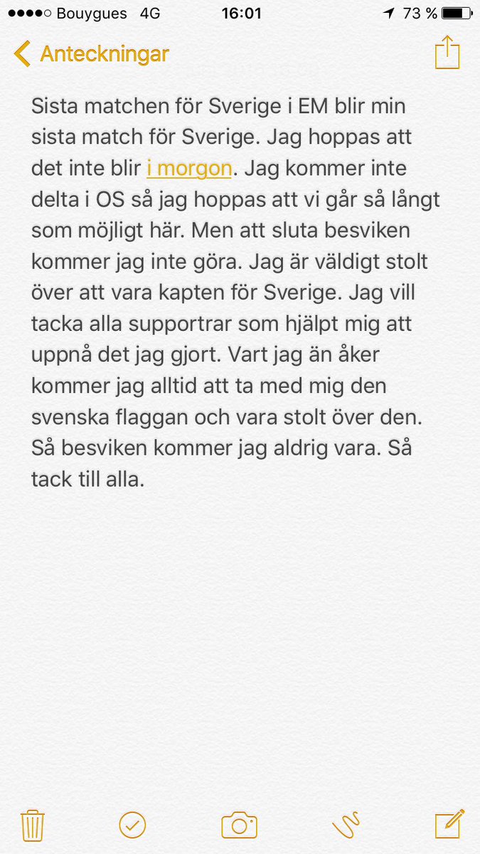 oloflundh's tweet photo. Zlatans ord på presskonferensen där han sa att han slutade. https://t.co/ujazhdfTKL