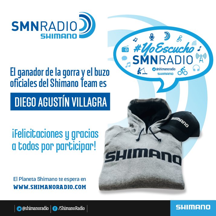 ShimanoRadio's tweet photo. El ganador del concurso es Diego Agustín Villagra! Felicitaciones y gracias a todos por participar. https://t.co/jRn21goZMW