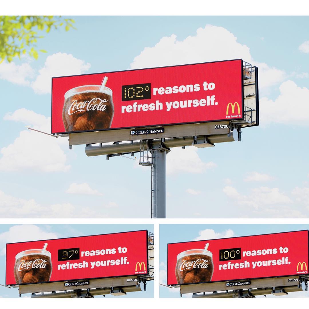 PublicidadAE's tweet photo. Coca Cola nos muestra una original cartelera en EUA https://t.co/ulCz5XYEvm