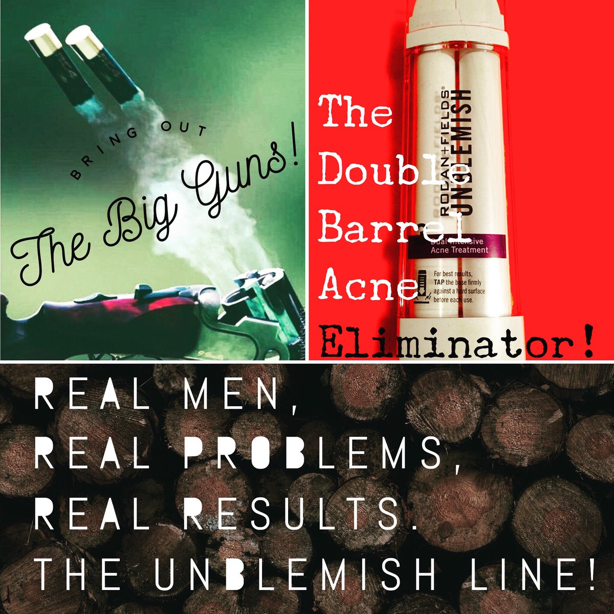 therfcouple's tweet photo. #LockandLoad your weapon for #greatskin! The #unblemish is right on #target! #rodanandfields  #skincareformen https://t.co/8sfi6V7UVD