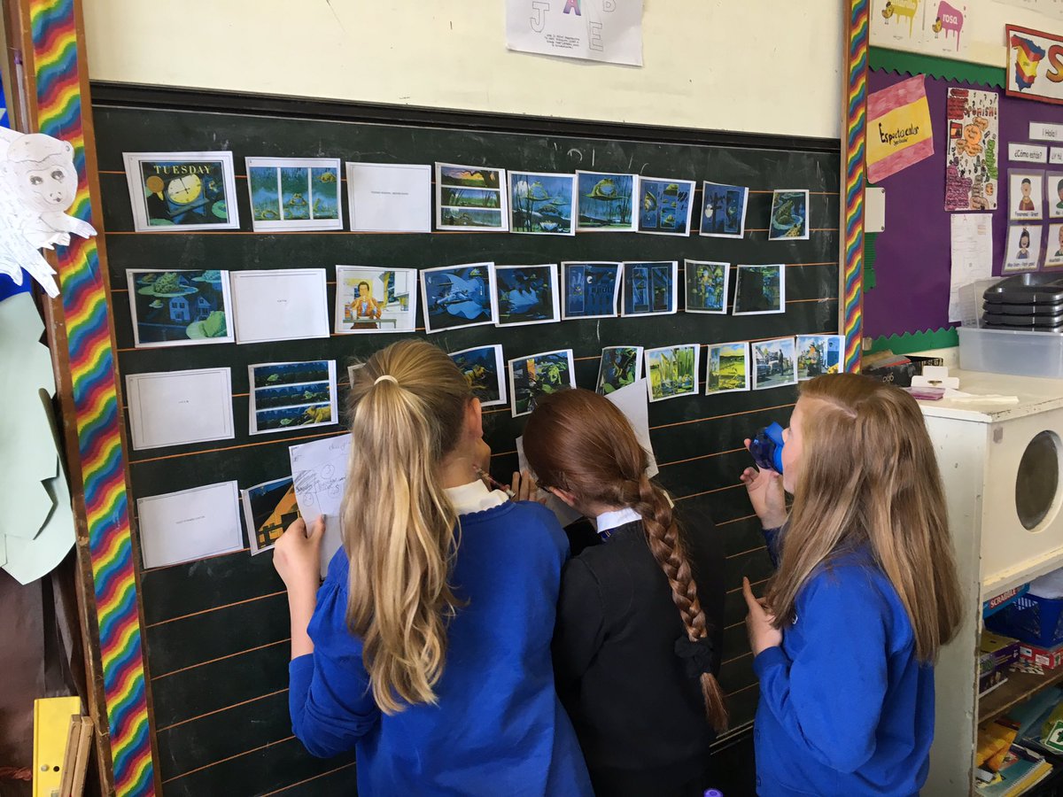 MrsQuinnSPS's tweet photo. Re-illustrating and writing text for a very peculiar story called 'Tuesday'. Picking 10 main ideas to start with... https://t.co/Vw3lM9iXyj