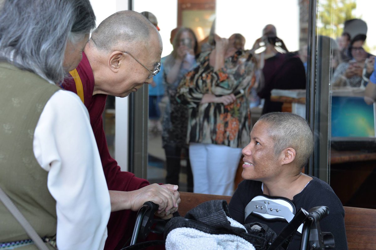 UofUHealth's tweet photo. The @DalaiLama joked with patients at @huntsmancancer who told him "we're twins!" https://t.co/7RUk9Hwm4E