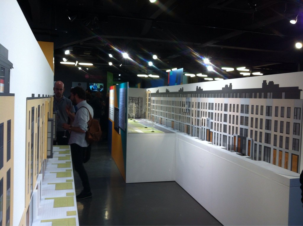 Giant facades/street section model of good looking Portobello Sq devel at #RemakingTheStreet exhib @buildingcentre