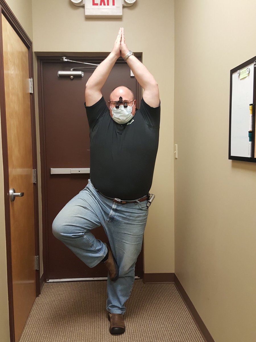 FosterSmiles's tweet photo. Dr. Roy posing on #NationalYogaDay #DixieOfficeSmiles https://t.co/uWwszcAErV