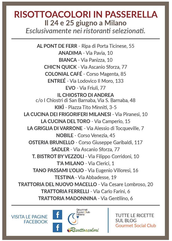 InformaCibo's tweet photo. RISOTTOACOLORI by RONCAIA 
I Locali e i piatti 24 e 25 giugno
https://t.co/039BOMk5fV
@chiarettap23 @rikyroncaia https://t.co/1heZAJ8Qds