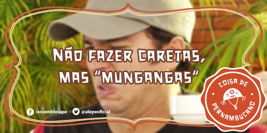 assembleiape's tweet photo. #Munganda #Careta #CaraseBocas #Pernambucanidade #CoisadePernambucano https://t.co/MzGhZnkREu