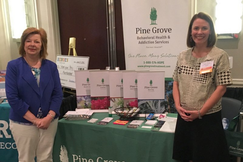 pinegrove's tweet photo. Pine Grove’s Debbie Sanford and Leah Claire Bennett at #IIBH2016. Join us today at 12:50 for Dr. Bennett’s lecture. https://t.co/wQFbNEy9gr