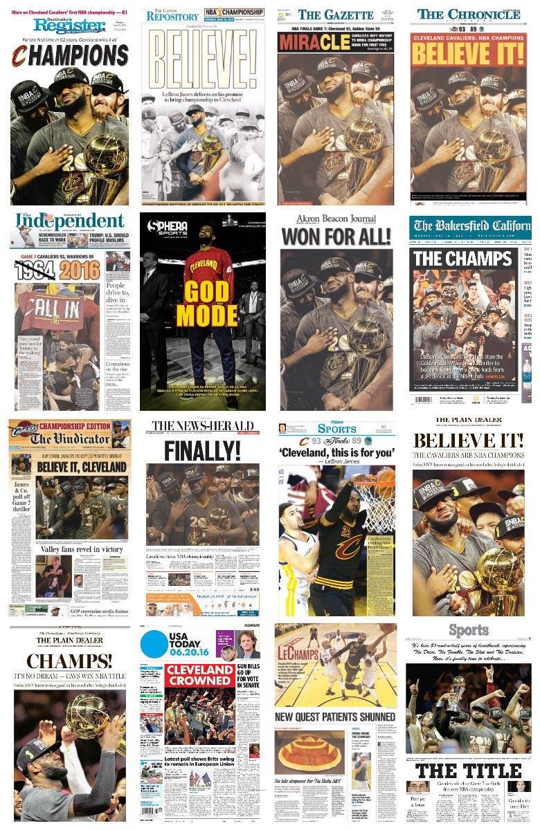 FacesLakewoodOH's tweet photo. The many newspaper "faces" of our champions #WinOneForTheLand https://t.co/XRtTJh7Ky0