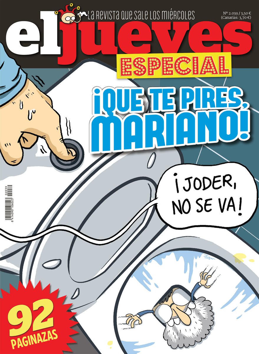 eljueves's tweet image. Llega el especial ¡QUE TE PIRES MARIANO! 92 páginas de MUY ESPAÑOLES Y MUCHO ESPAÑOLES. ¡Mañana en tu kiosko!