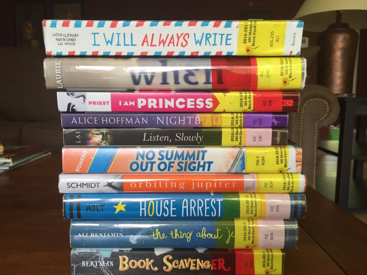 wmslionlibrary's tweet photo. A poetry of books. New MS Maryland Black Eyed Susan nominees! #wmsreads #fcpslibrary https://t.co/XXJNgY6aGm