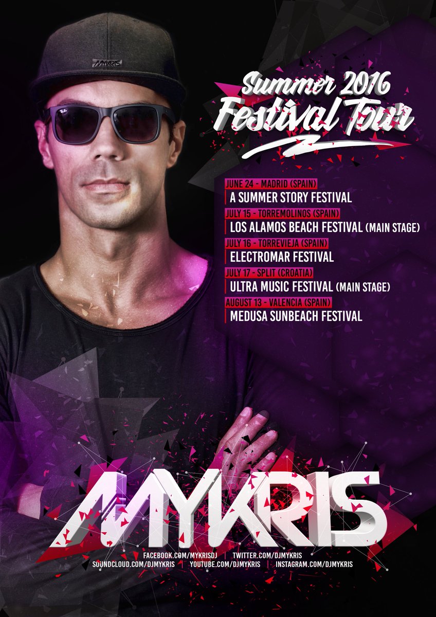 djmykris's tweet photo. Summer 2016 🙌🏼☀️🙌🏼 @ASummerStoryFes @DisorderSpain @losalamosbeach @electromarfest @ULTRAEurope @medusasunbeach https://t.co/IDh1bBLldw