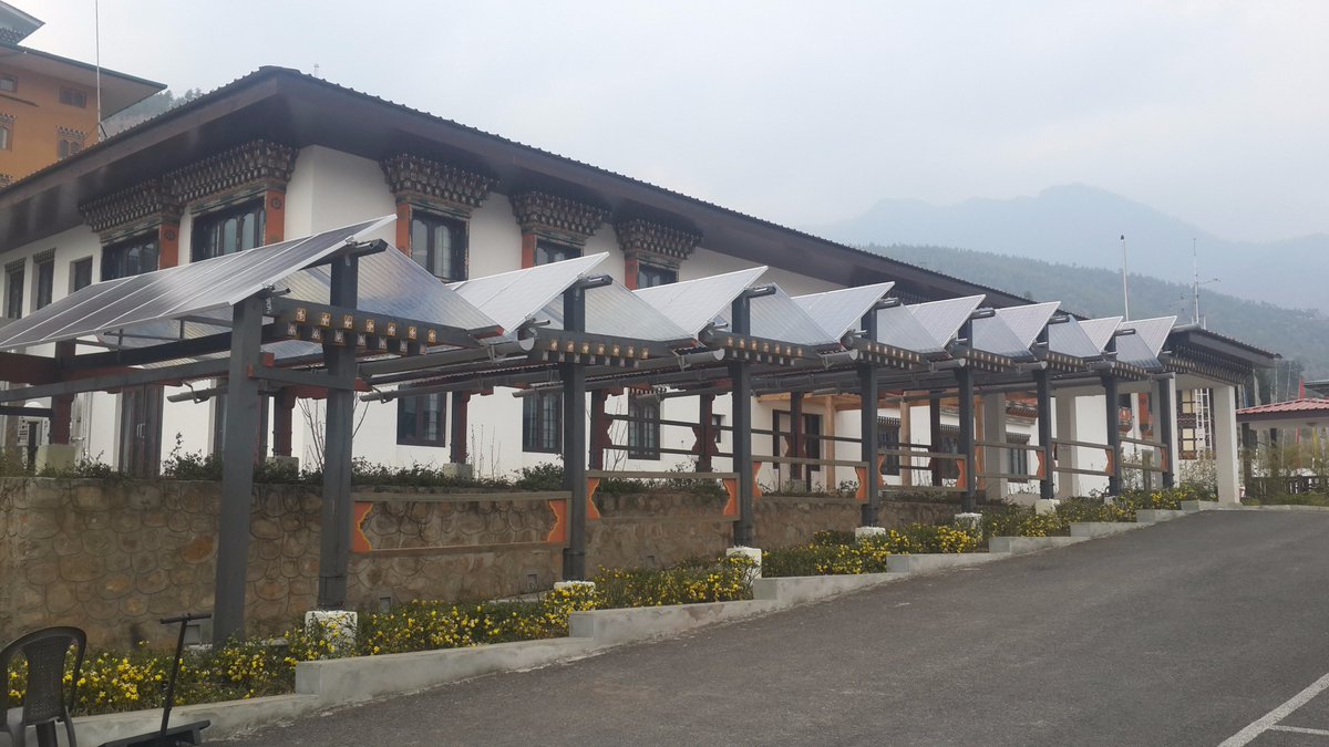 DEEPendraP's tweet photo. Solar PV installation at UN building at Thimphu, Bhutan #UoWDCMOOC https://t.co/5mJvkvmYlx