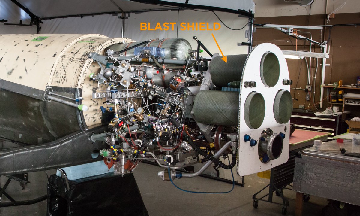 We created a blast shield to make the XR-5K18 propulsion system safe during any engine malfunction.
