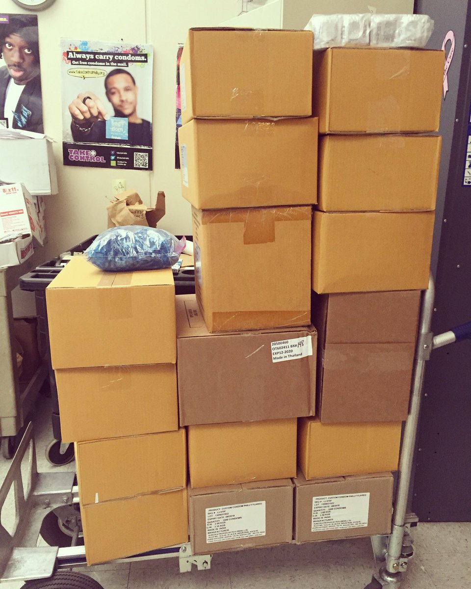 TakeControlPHL's tweet photo. What does condom distribution look like in philly? 16,100 #freedomcondoms hitting streets today #TakeControlphilly https://t.co/TxJu6vb06W