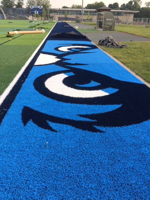 FightingOwlsHCC's tweet photo. New Lax/Soccer Field at Harford Stadium is "Looking" Good #punintended https://t.co/2kYghZHAS1