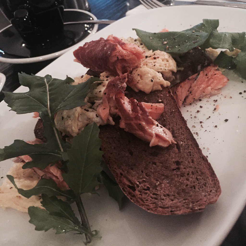 Yet another great brunch home smoked local lake salmon with sourdough toast