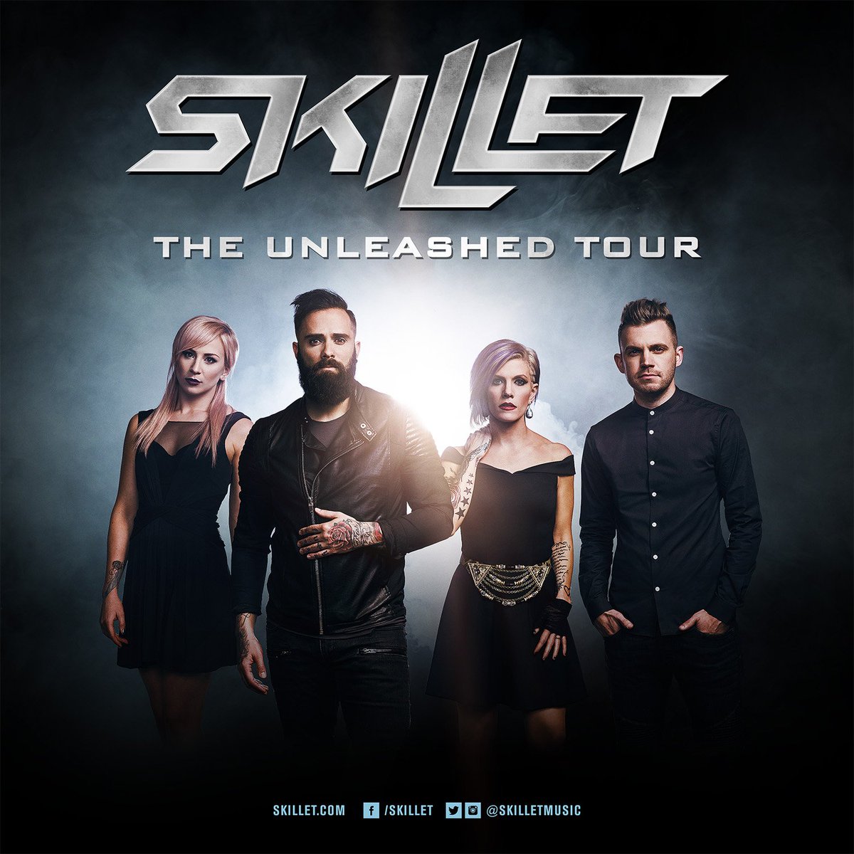 skilletmusic's tweet photo. Rock with us on the #UnleashedTour w/ @sickpuppies, @OfficialTFK, &amp; @devourtheday! Details: https://t.co/PA0AnOn7et https://t.co/VawyOzOCew