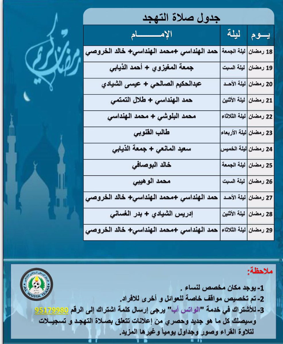 موعد صلاة التهجد في رمضان