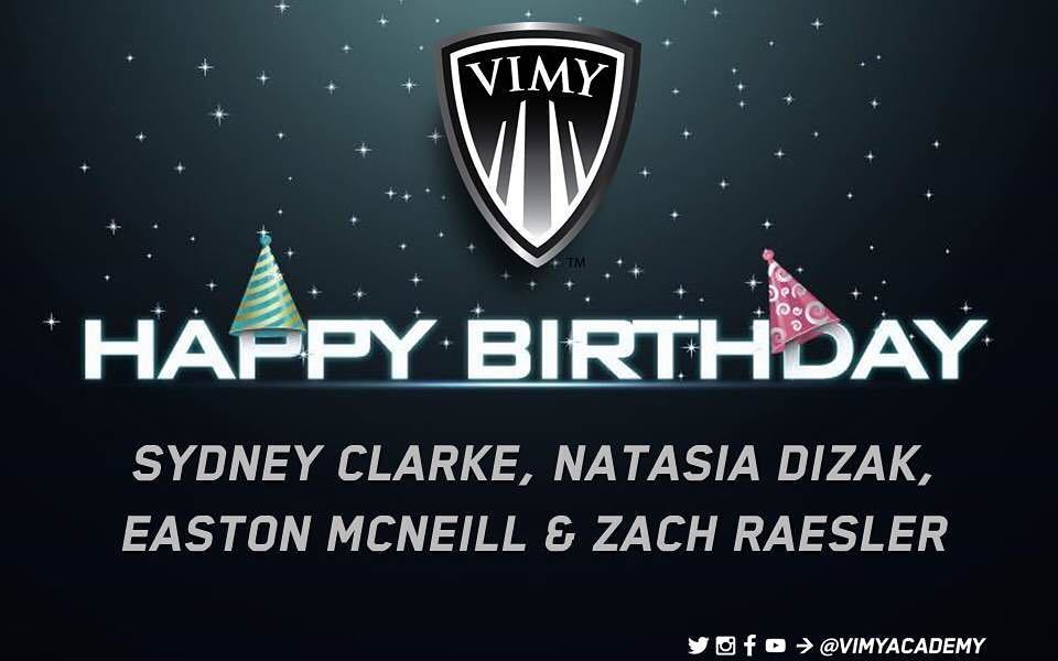 VimyAcademy's tweet photo. Happy Bday ๐ Sydney, Natasia, Easton and Zach. Have an awesome day today. #vimybdays #vimyproud #co https://t.co/d4YwVyzJ3v