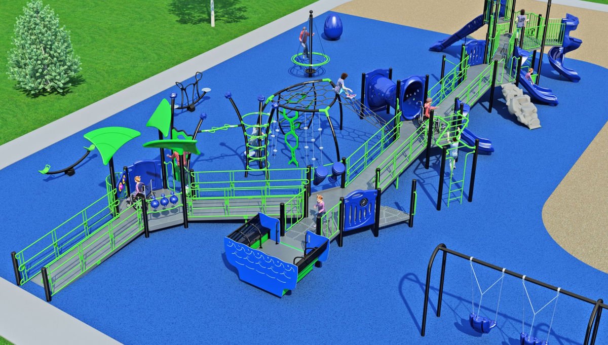 ChippewaHerald's tweet photo. Southview Elementary School designs new barrier-free playground so all children can enjoy: https://t.co/qkHJSDlWdC https://t.co/3eG6X1MK3S