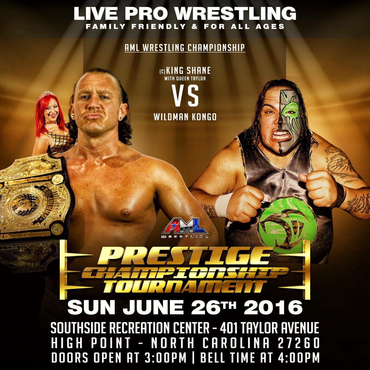 WildMan_Kongo's tweet photo. This Sunday I debut for @AMLWrestling and I leave new AML heavyweight champion #fearkongo #wildmankongo https://t.co/Wrbm9CR8mt