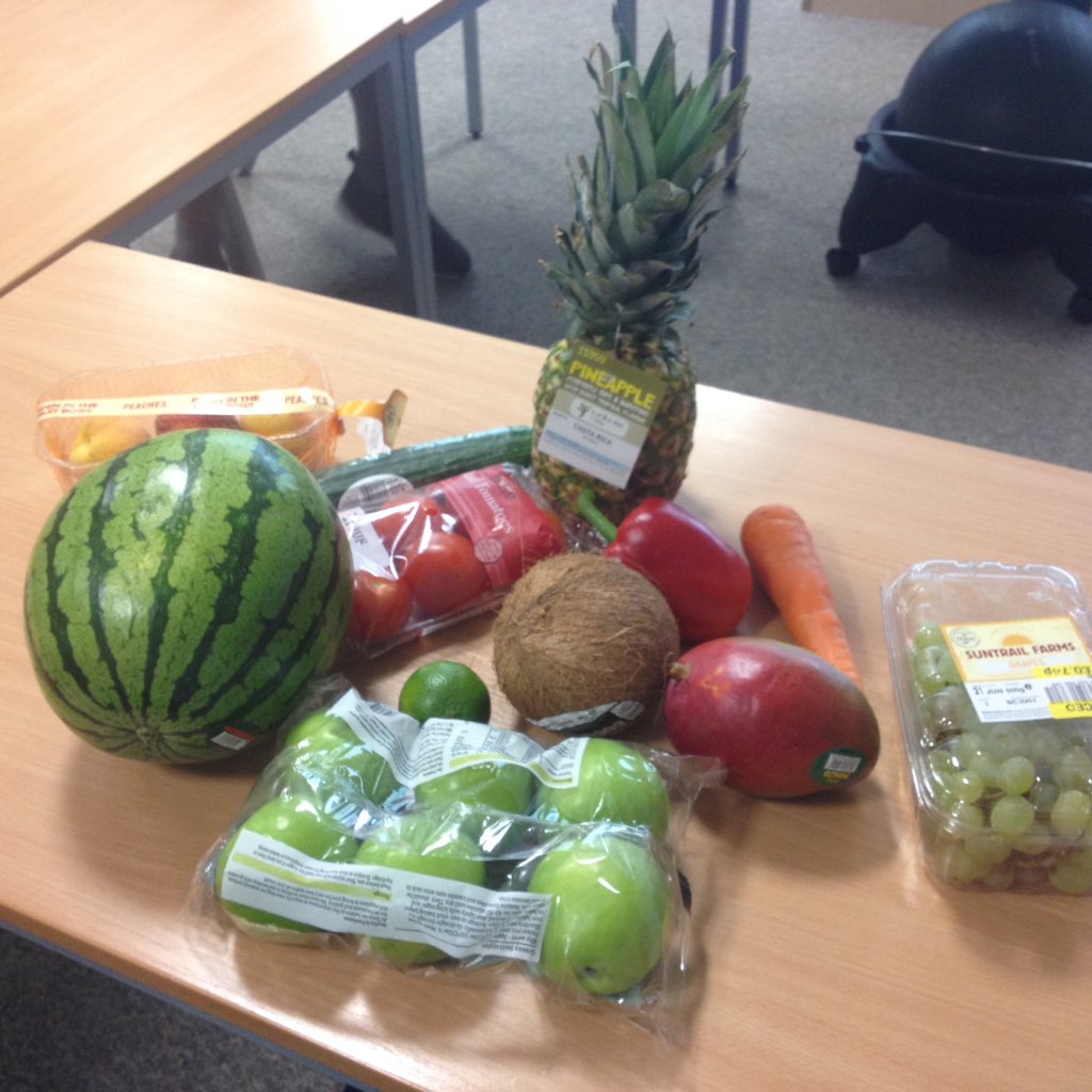 Today we took this shopping list to @TescoGorton and bought this fantastic fruit to taste #GrangeMCR