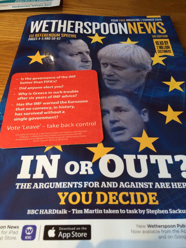 chrisBakerOs's tweet photo. I don't go to spoons for political propaganda!! @jdwtweet https://t.co/Jd0qqqVAEp