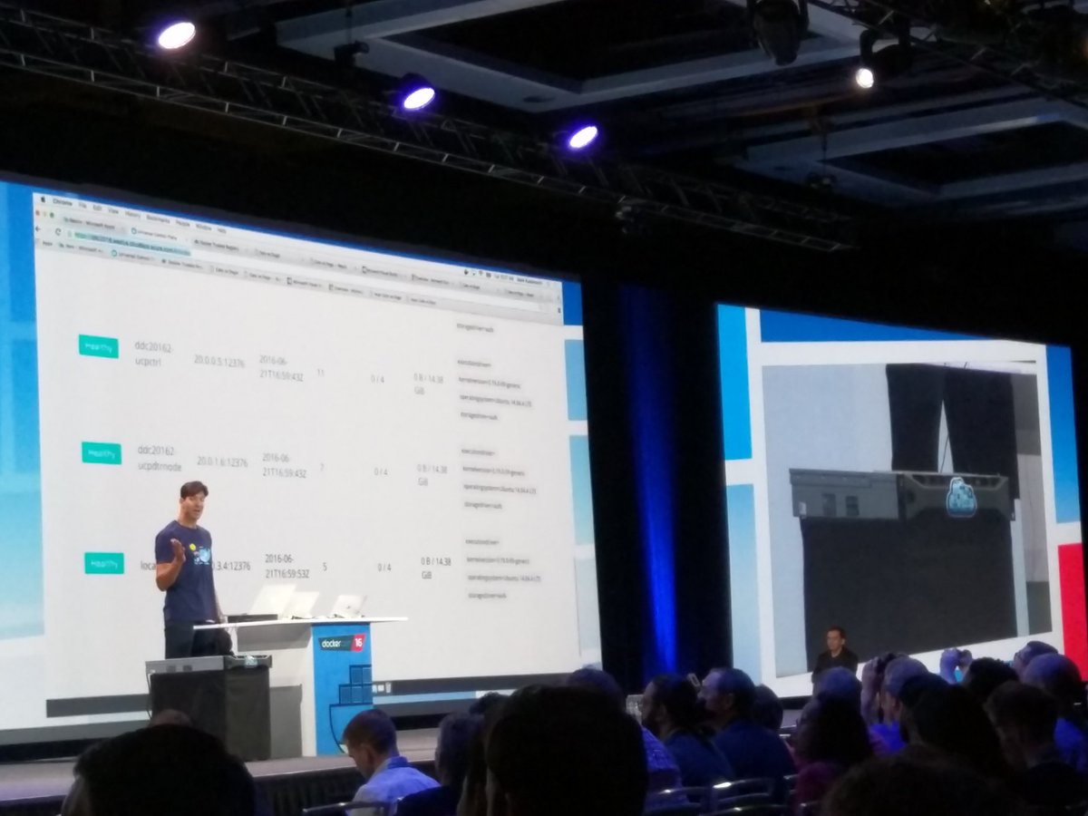 stl_dev's tweet photo. Azure CTO, coding on a Mac, running in Docker, deploying to hw running Linux. Am I taking crazy pills? #DockerCon https://t.co/qMCQxajBtd