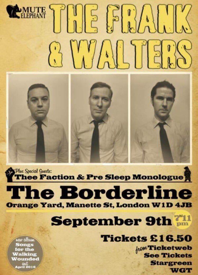 jayne_mute's tweet photo. Anyway, @TheeFaction and @PreSleeper join @frankandws in London @theborderline this September #muteelephant https://t.co/TbaPMDlPC1