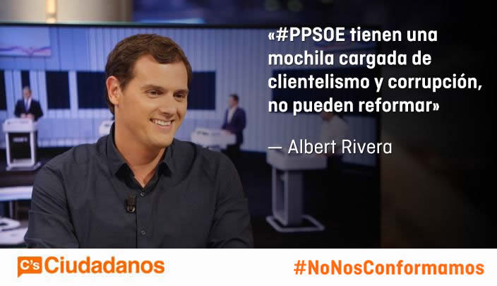 CsRivasVaciamad's tweet photo. "El #PPose tiene una mochila de clientelismo🔌.." @Albert_Rivera
#NoNosConformamos #rivas https://t.co/Q7TScpkDv5