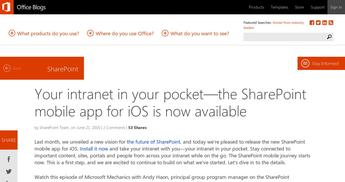 amarenderp's tweet photo. #SharePoint iOS mobile App. Woohoo!! https://t.co/6fB81MtBx3 https://t.co/JnOw3cT1s5
