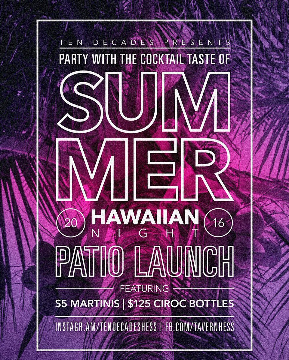 Join us this Thursday inside Ten Decades for our patio launch!