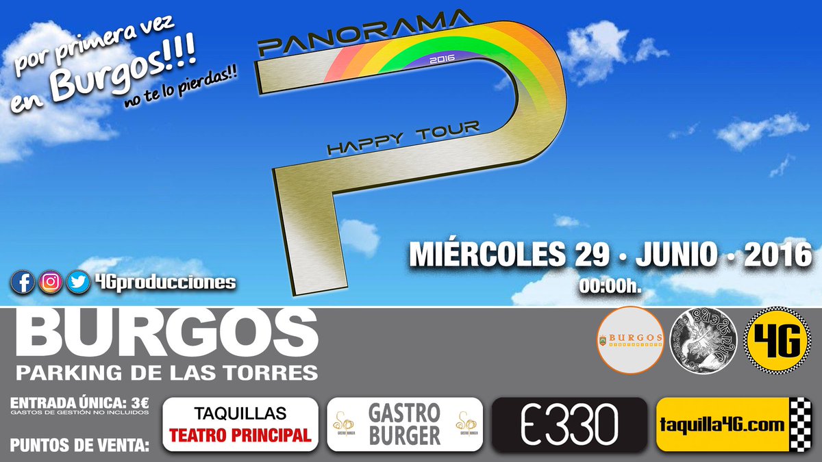 El día 29/06 el espectáculo de <a href="/Orq_Panorama/">PANORAMA</a> llega a #Burgos por primera vez...
No faltes a la cita!! 🎉🎉🎉
#happytour