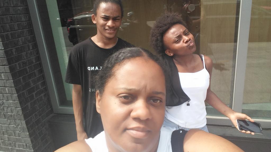 National Selfie Day.Christine and kids(Naye and LJ.)