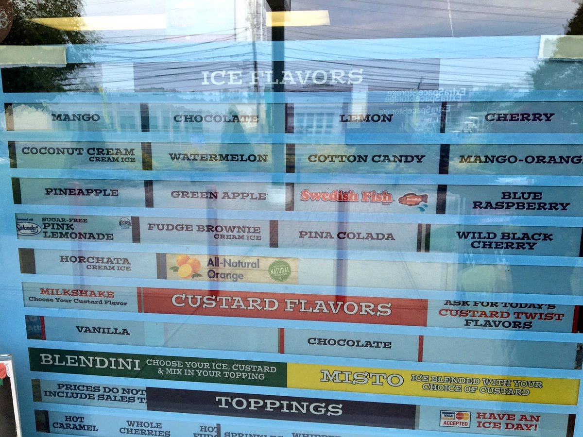 Come down and cool off with one of our delicious and refreshing tweets 😋☀️ here are today's flavors!