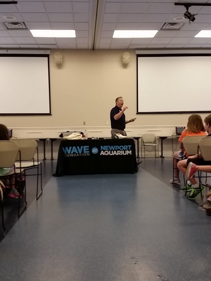KentonLibrary's tweet photo. Mr. Dan from the @NewportAquarium and @WAVEfoundation5 is well under way with his #CrocTalk at the #erlanger branch! https://t.co/0hYLmezZrb