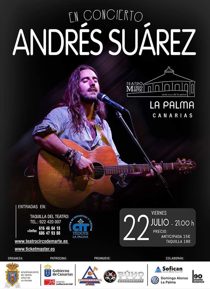 Canarias_Musica's tweet photo. Andres Suárez en concierto. 
Santa Cruz de La Palma
@andressuareztwi @visitalapalma 
@Liamproduccione 
@sclapalma https://t.co/5ilElfJhXr