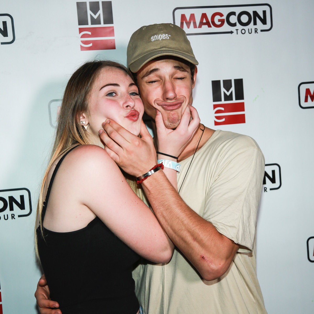 Magcon's tweet photo. Who wants to pinch @CameronDallas' cheeks?! This could be you if you're going to #MagconDownUnder! 😂 https://t.co/yptSfDA10f